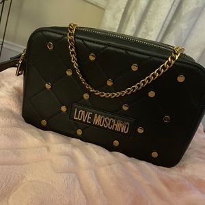 Love Moschino black and gold cross body
